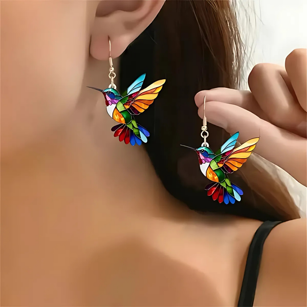 (GRATIS) Pendientes + Collar colibrí