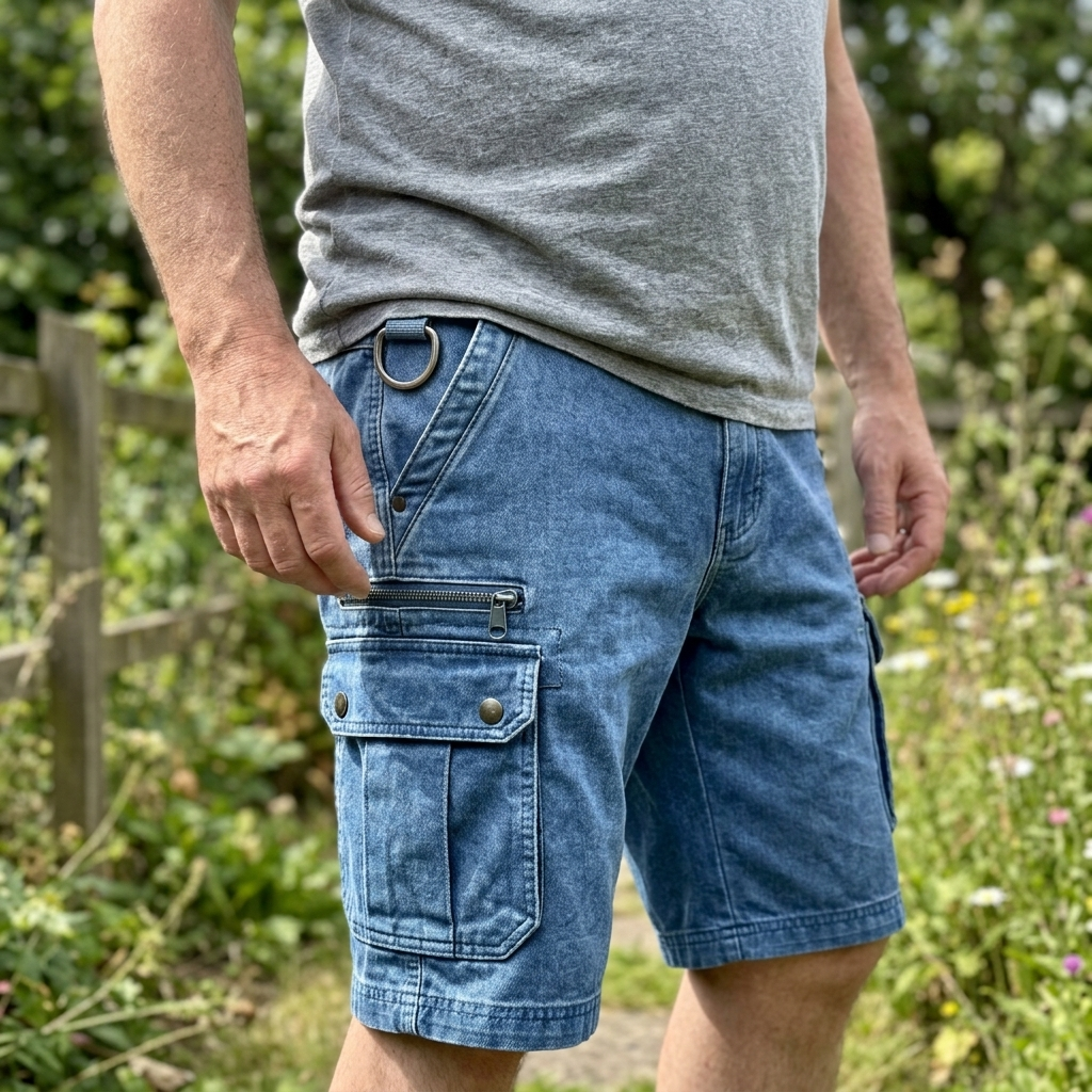 BRAMSHAW POCKET DENIM SHORTS
