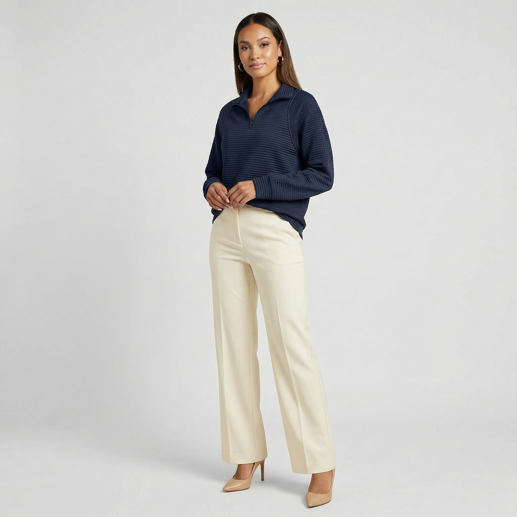 Helene | Sweater Cuello en V con Cierre